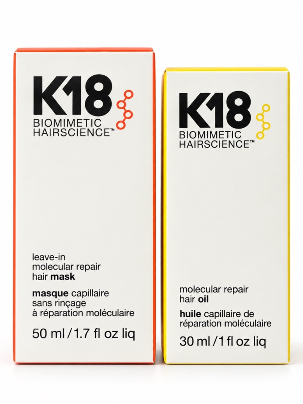 K18 Molecular Repair Hair Mask 50ml + Hair Oil 30ml Duo NEW